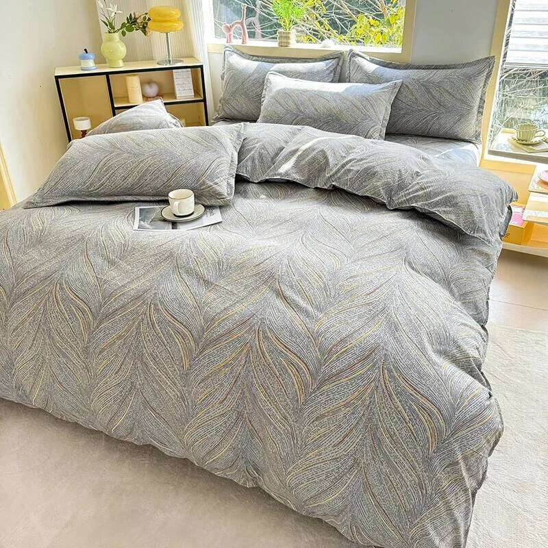Printed three-piece set, one duvet cover and a pair of pillowcases unpadded, suitable for bedrooms, hotels H260311 - view 4
