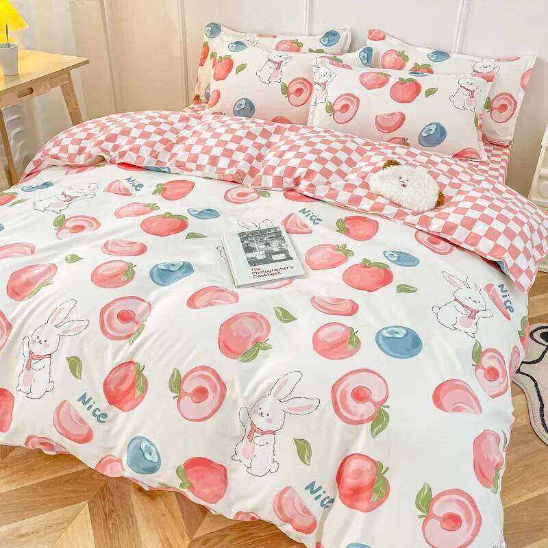 Strawberry Bedding Double Soft 3/4pcs Bed Sheet Set Duvet Cover Queen King Size Comforter Sets Home For Child H260311