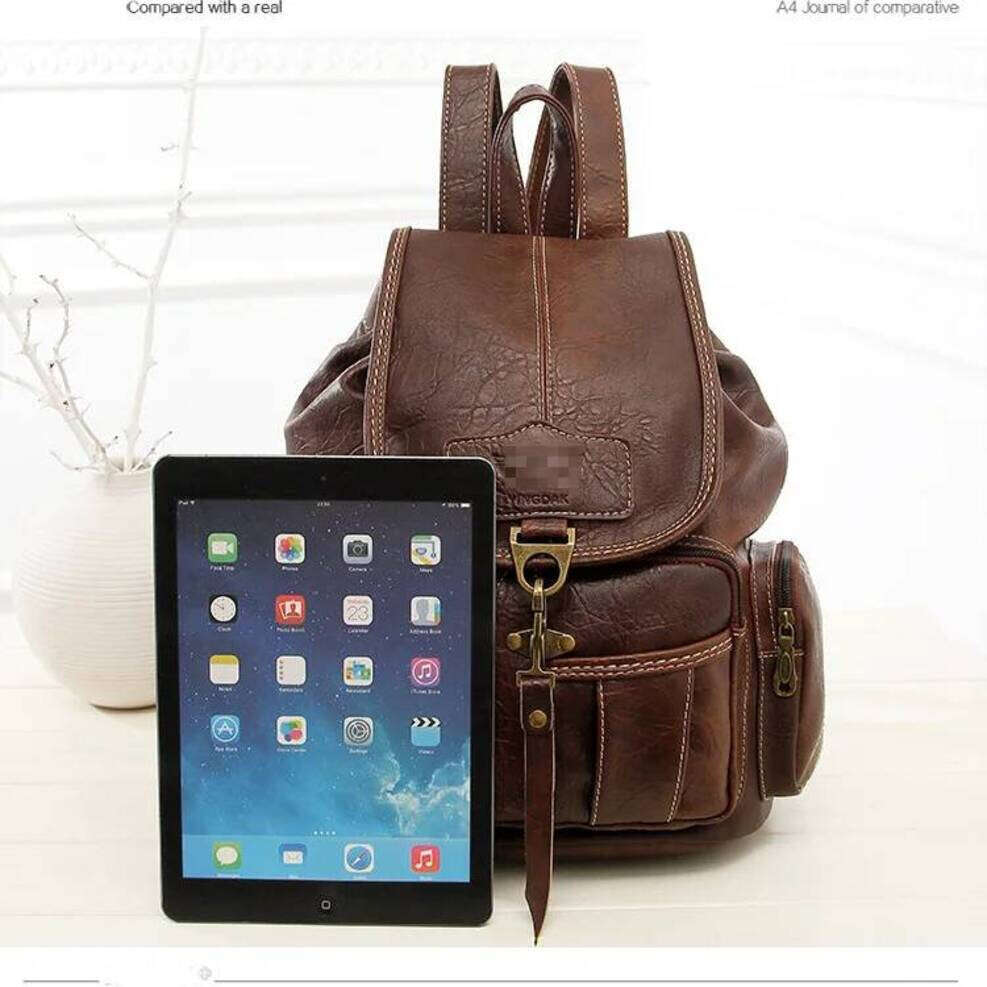 OLOEY Women's Leather Backpack Teenagers Fashion Anti-Theft Backpacks Woman Mini Luxury School Backpack For Women