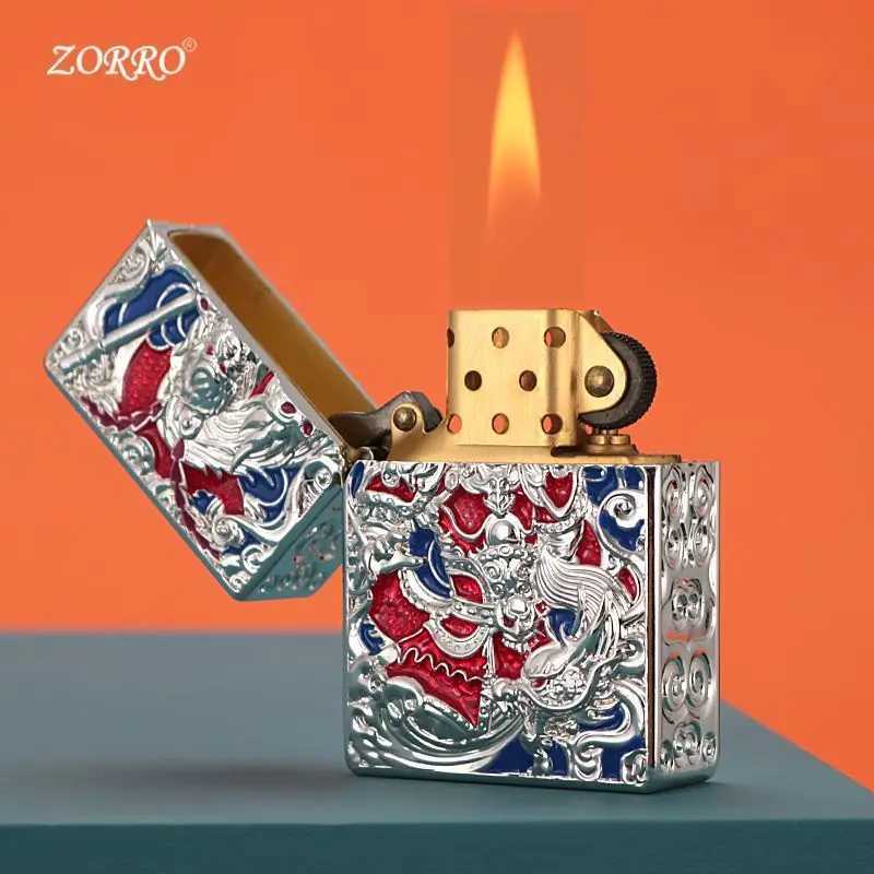 Classic Kerosene Windproof Lighter Metal Heavy Armor King Cobra Lighter Smoking Accessories Mens Treasure G N260311