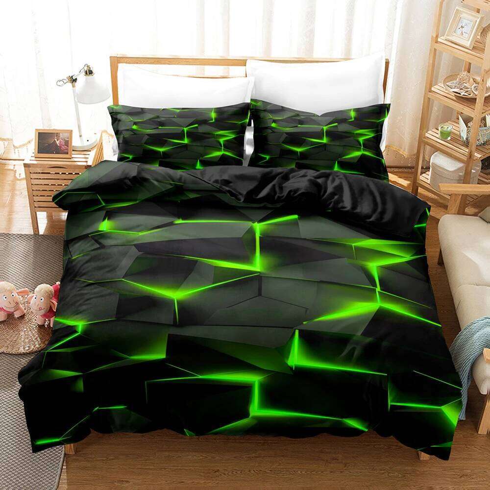 Red grid pattern Bedding Football Stars Duvet Cover Set with Pillowcases King Queen Twin Double Size Comforter cover set H260311