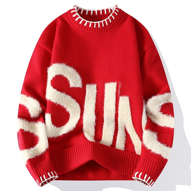 Luxury Brand Designer Clothes In Stock Wholesale For Foreign Trade Source Autumn Winter New Casual Sweater Men's Long Sleeve Knitted Shirt Men 
