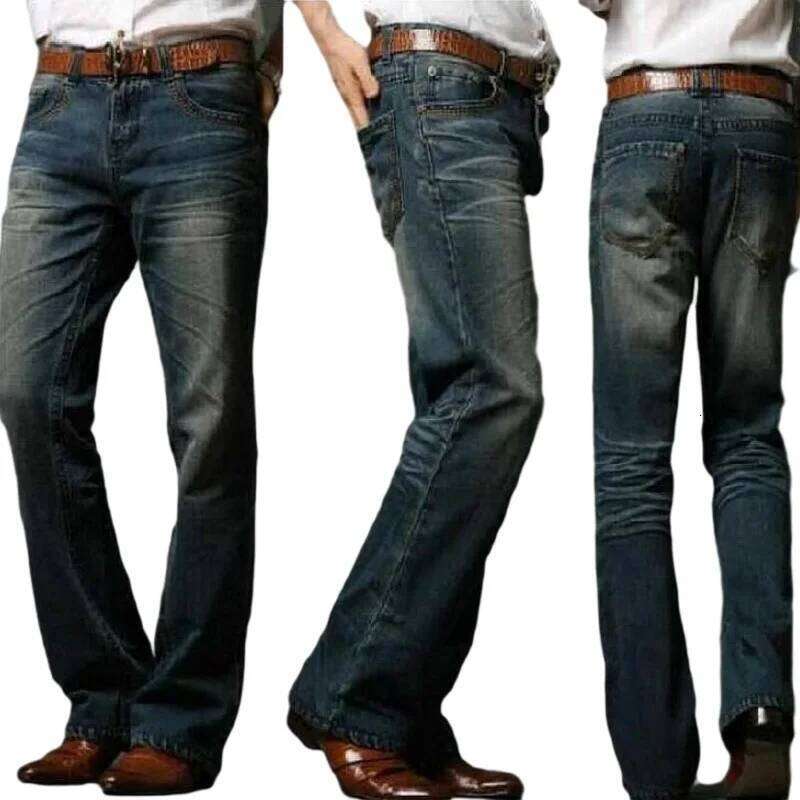 Mens Flared cut Boot Cut Men Leg Fit Classic Denim Flare Vintage Jeans Male Straight Pants Z260225