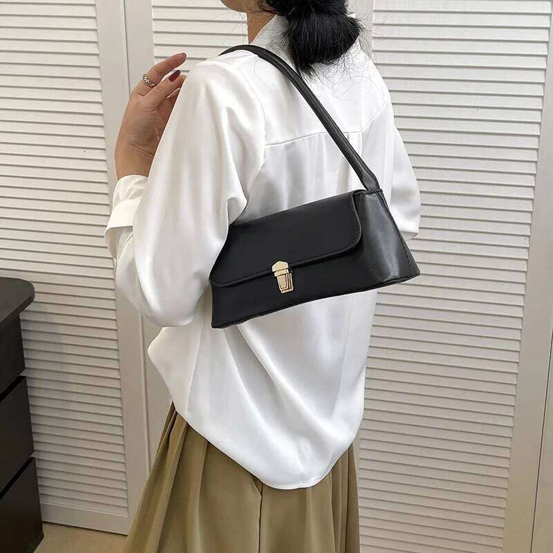 Women's Handbag Retro Underarm Fashion Simple Solid Color New Hand Shoulder Bag XJ260311
