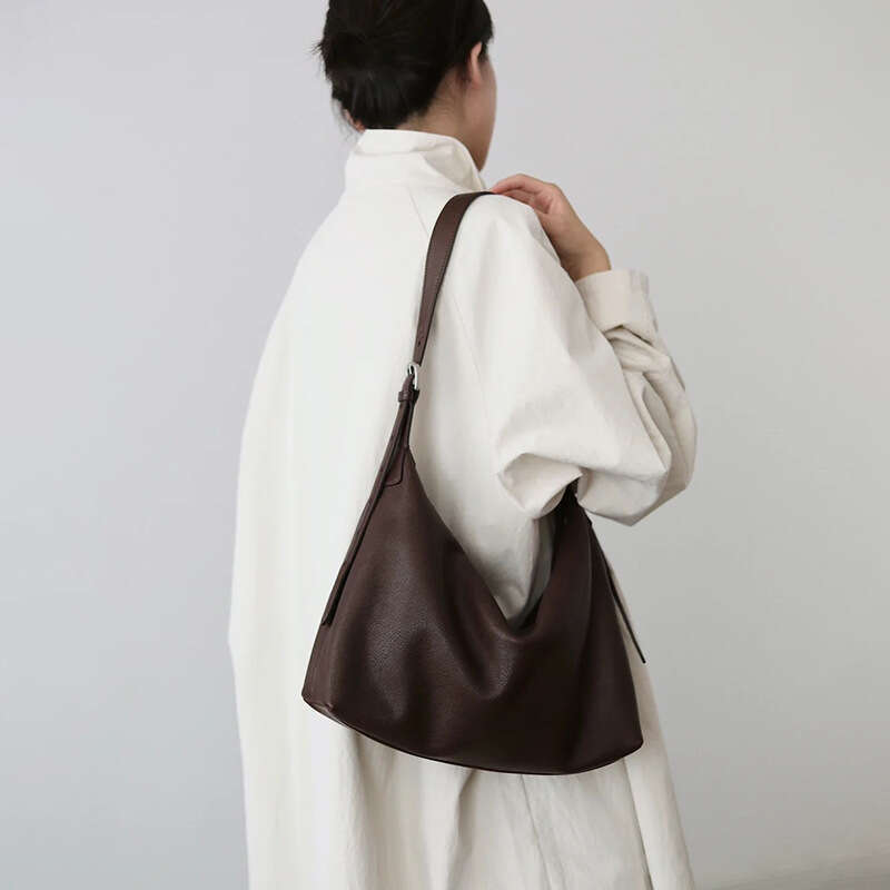 Luxury Shoulder Bags Totes Hobo Vegetable Tanned Top Grain Cowhide Hobo Genuine Leather Underarm Tote Women S Large Capacity Bag Day No Reason Return 