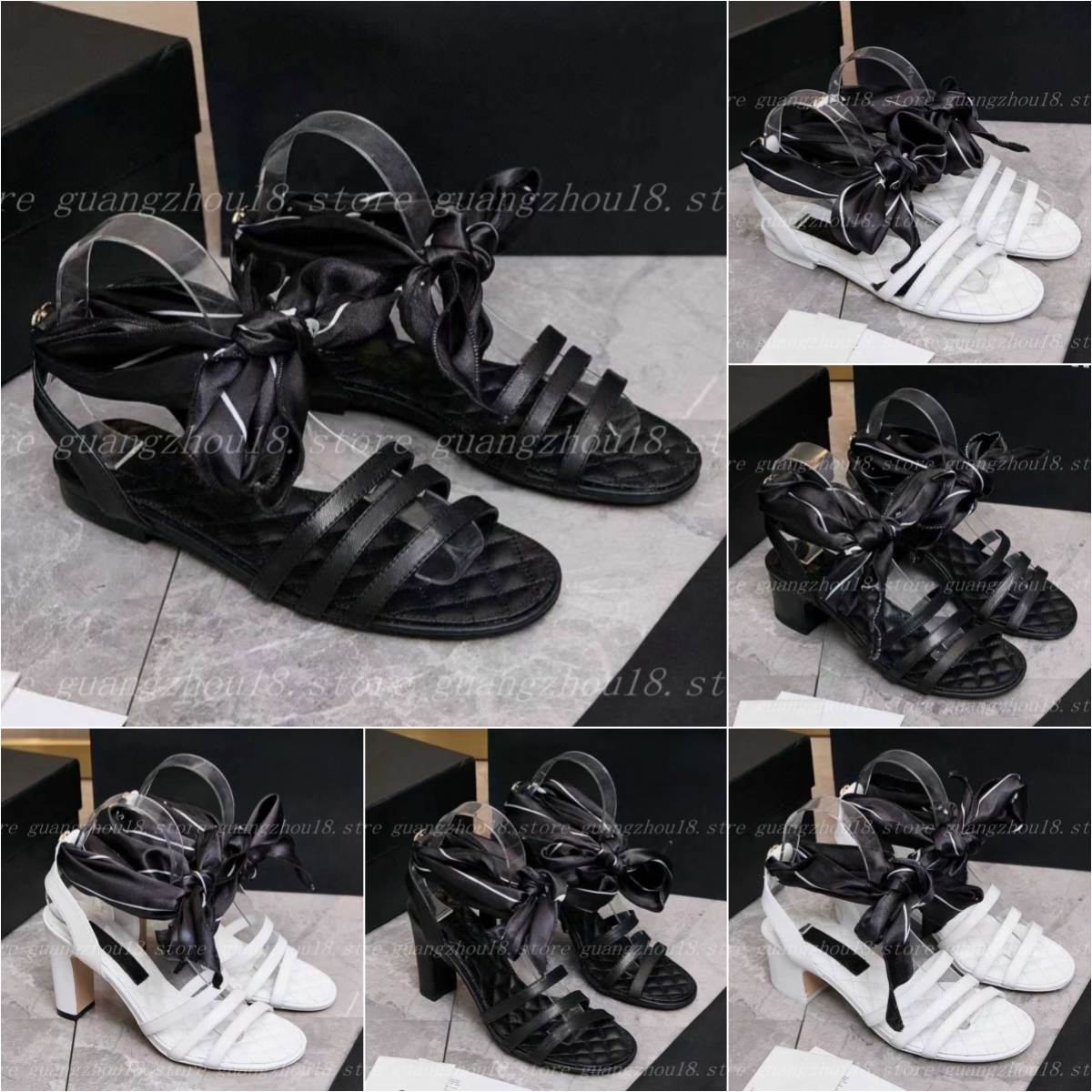 (go off picture not the description) 10A Premium Designer Sandals Flat Bottom 5cm 9cm Ballet Style Shoes Strapped High-heeled Sandals 34760