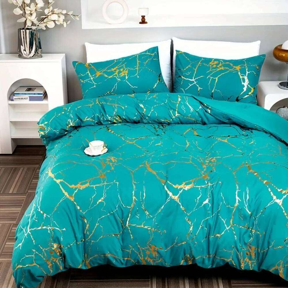 Classic Hot Stamping Texture 3D Print Bedding Set Soft Duvet Cover King Queen Twin Single Size Bithday Gift Bedroom Decoration H260311