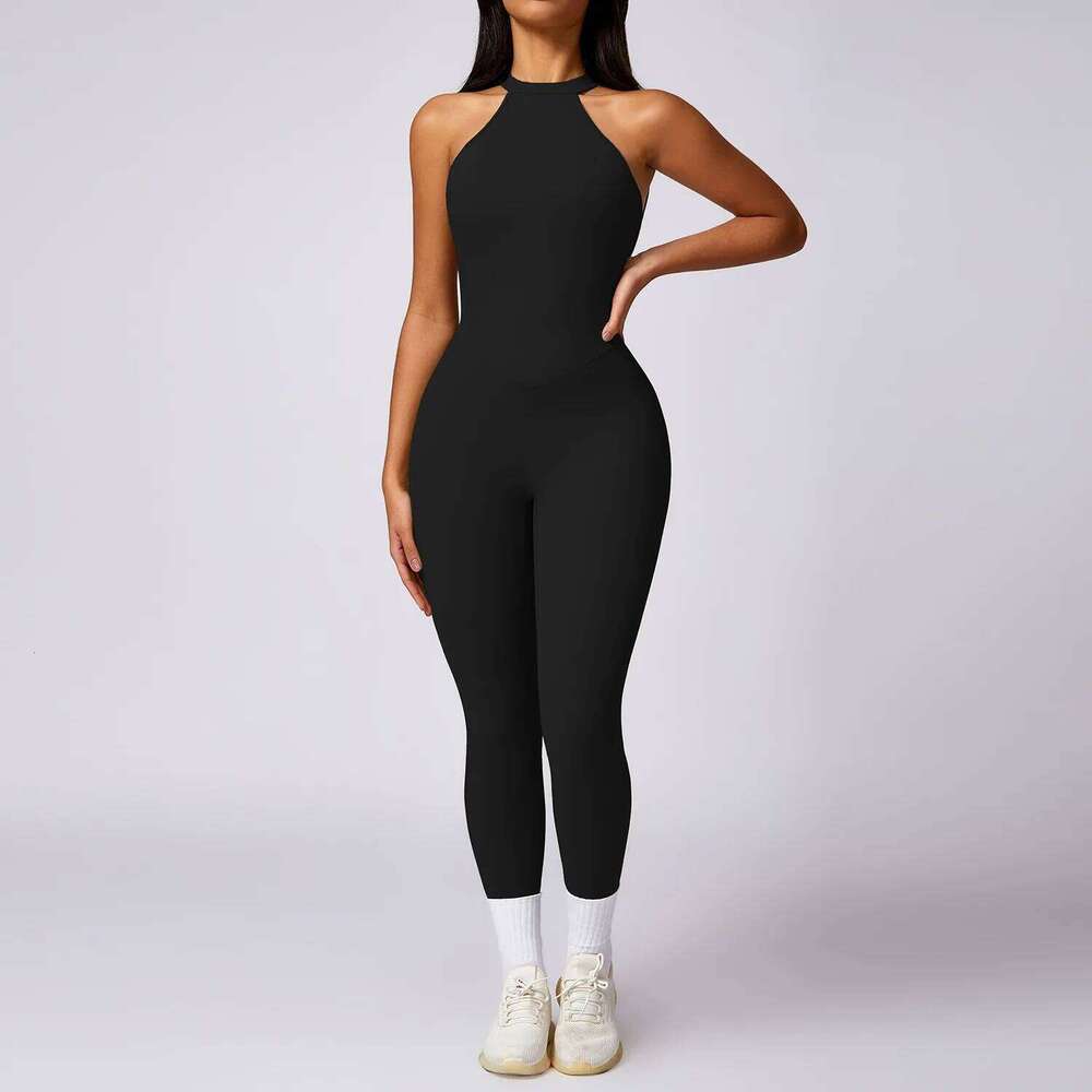 V Jumpsuit less Sports Bodysuits Female Rompers Quick Drying Yoga Clothes Sleeveless One-piece Suit Women Workout 26H0311