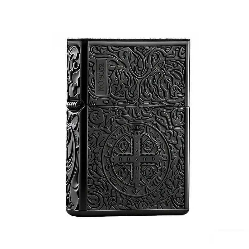 High-end Black Titanium Constantine Kerosine Lighter Thickened Armor Personalized Gift for Boyfriend N260311