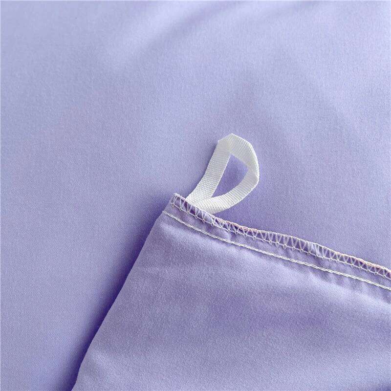 Purple Duvet Microfiber Lavender Double Size Bedding Set,3pcs Comforter with Zipper Closure Reverse Pink Quilt Cover H260311