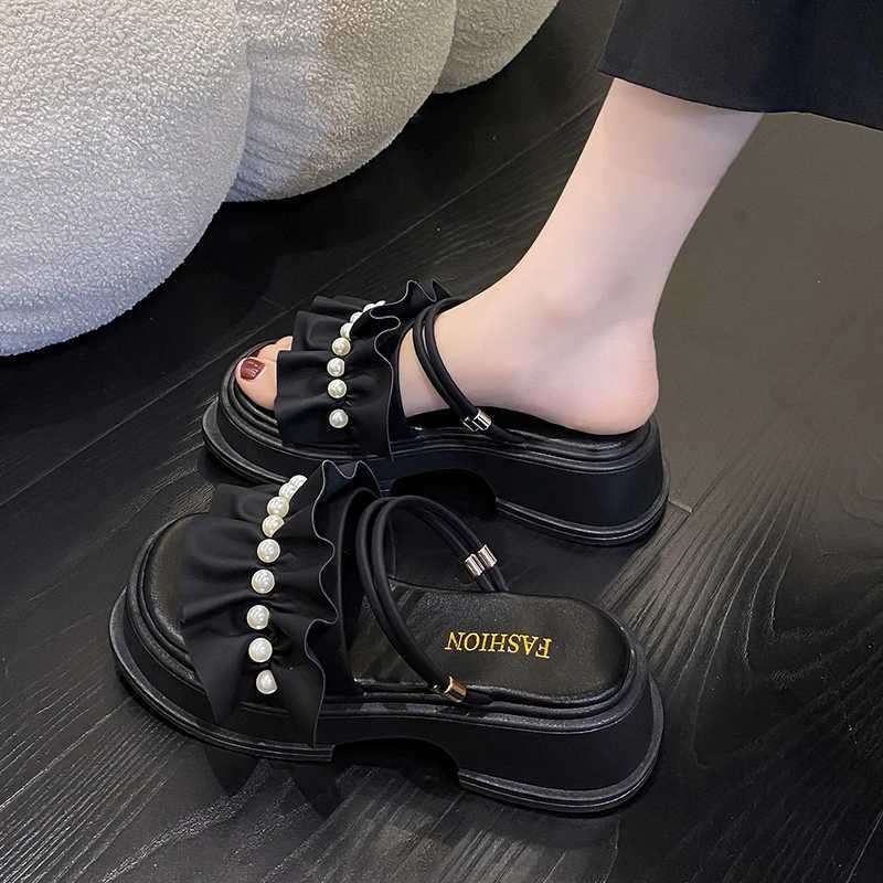 Womens Roman-style sandals 2025 summer casual style new fairy-like design rubber sole super high heel K260311