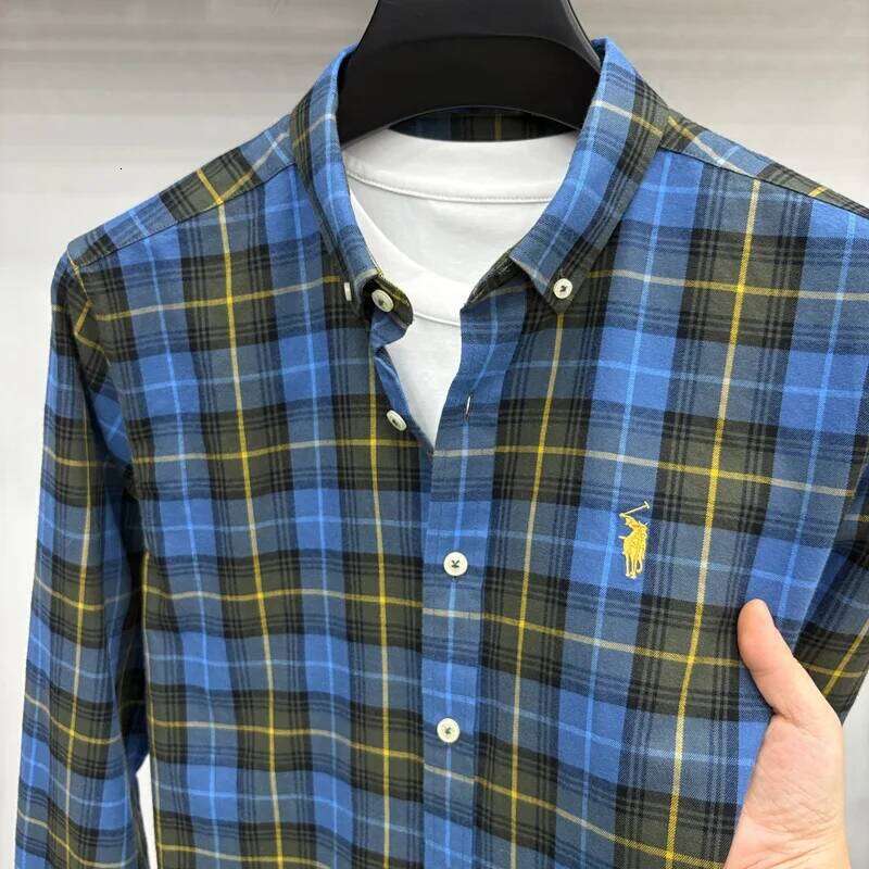 Luxury Brand Embroidery 100% Cotton Long Sleeved New Shirt Men's Casual Loose Top Business Men 26Y0311