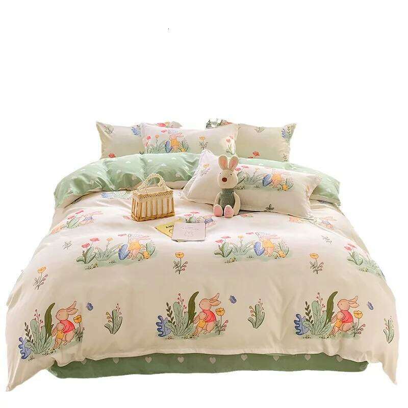 Bed Linen Duvet Cover Four-piece Set Sheets Quilt Covers Bedding College Student Dormitories Skin-friendly Cotton Three-piece H260311