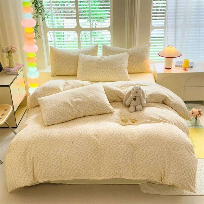 2025 New Four Seasons Available Small Floral Skin friendly Wash Cotton Bed Sheet Three Piece Set for Student Dormitory Use H260311