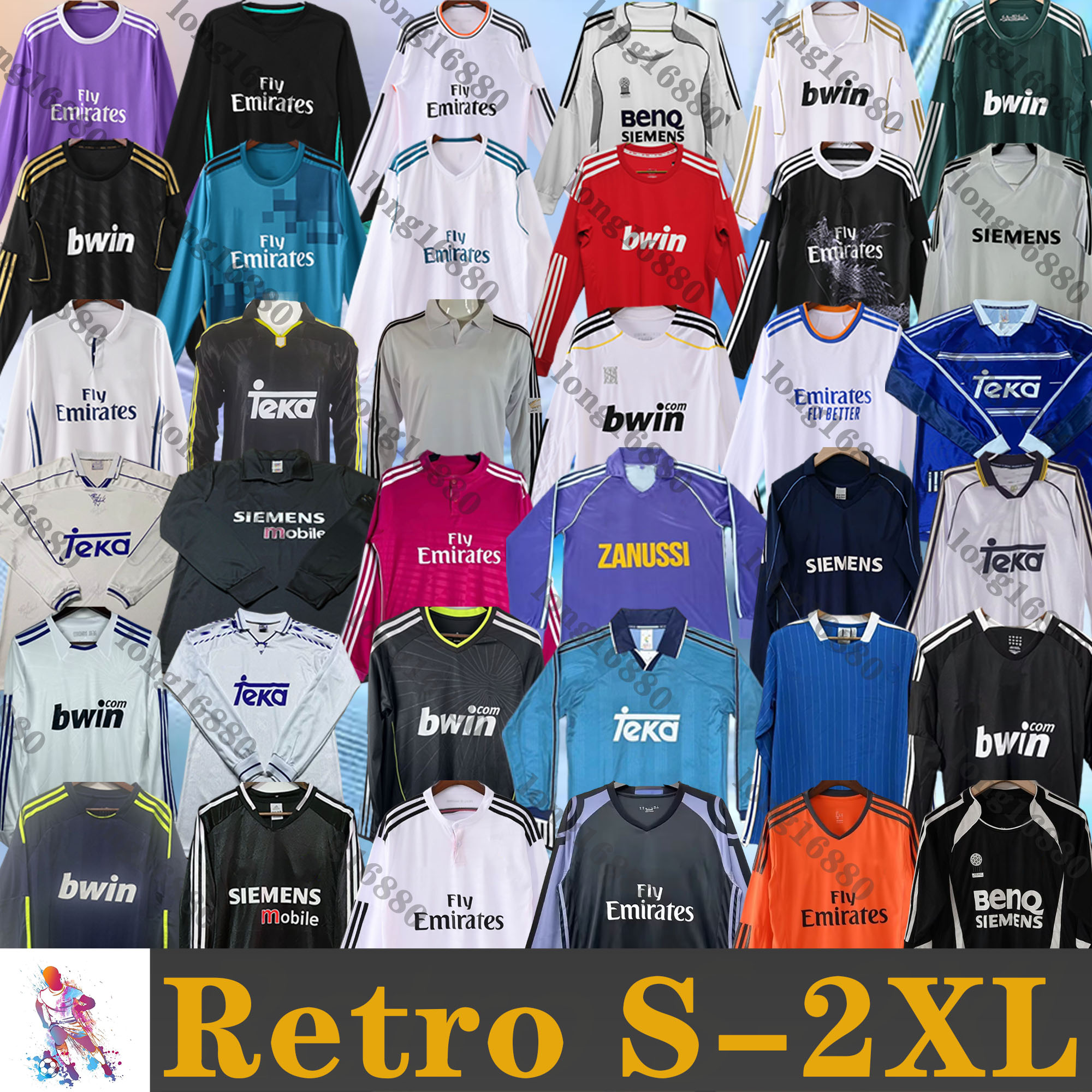 94 96 98 99 Reals Madrid soccer jerseys Retro Long Sleeve 11 12 13 14 15 16 17 18 BENZEMA Bale RAUL RONALDO SERGIO RAMOS ZIDANE Vintage Camiseta de futbol Football T-shirts