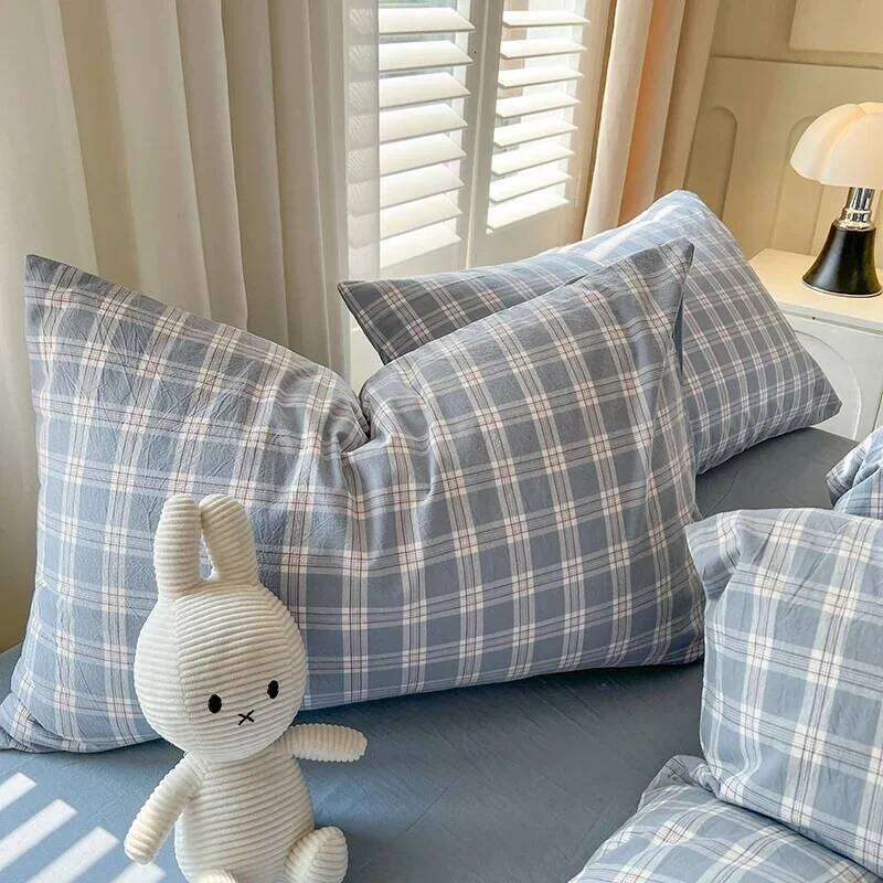 Sheets Set Plaid Style Duvet Cover Pillowcase with Bedsheets Home Bed Linen Sets Skin-friendly Bedclothes H260311