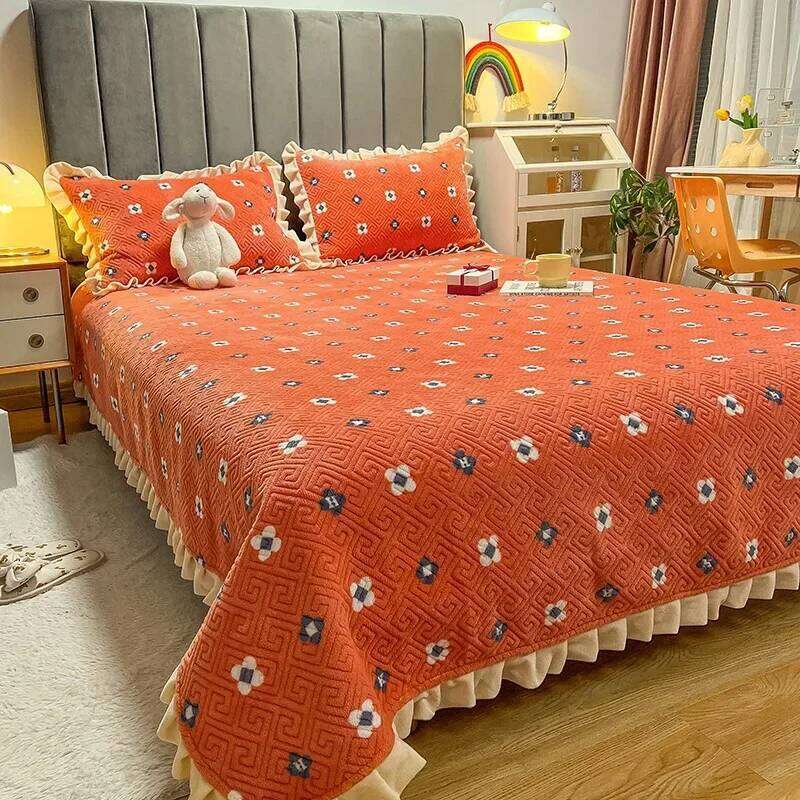 Thickened Milk Fiber Quilted Three Or Four Piece Suit Winter Tatami Bed Cover H260311