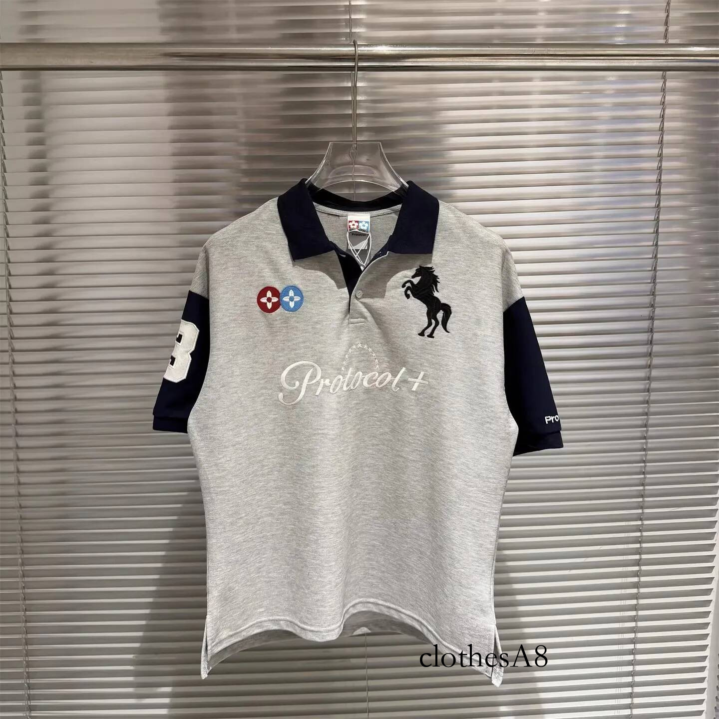 High New 2026 Protocol Index Embroidered Horse Casual Polo Shirts Shirt Skateboard Cotton Polos Top Tee E218