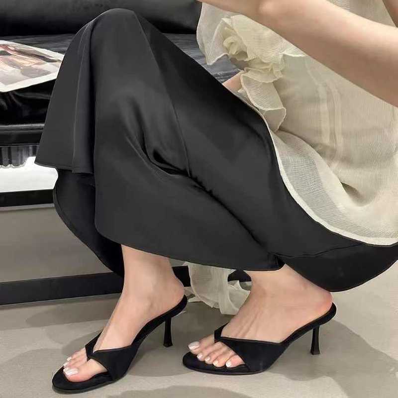 Summer Women Clip Toe High Heel Fashion Dress Slide Ladies Outdoor Evening Party Sandalias K260311