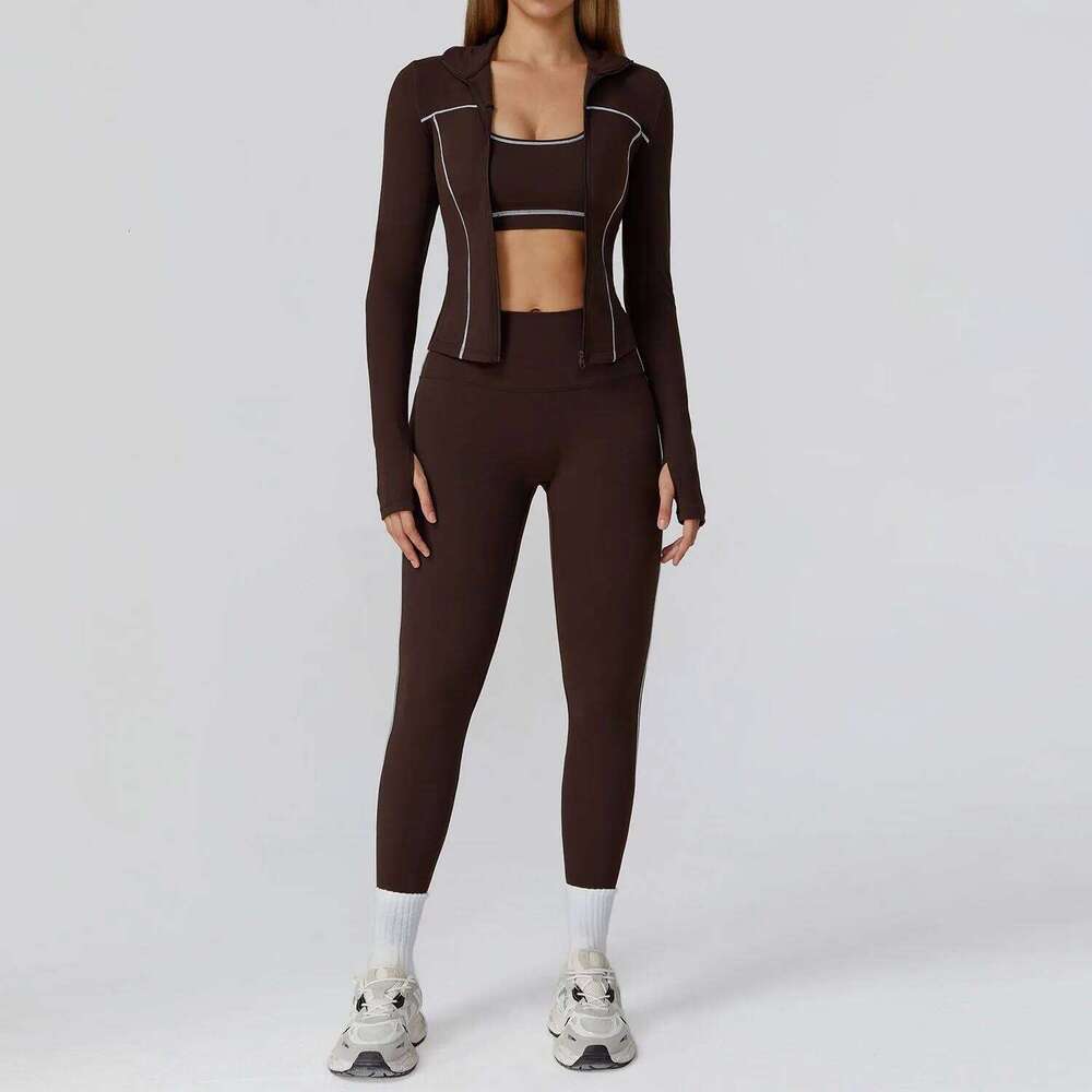 Set 2/3PCS Sports Outfits Women Clothes Fitness Tracksuit Gym Legging Workout Long Sleeved Female Bra Yoga Suit Sportswear 26H0311