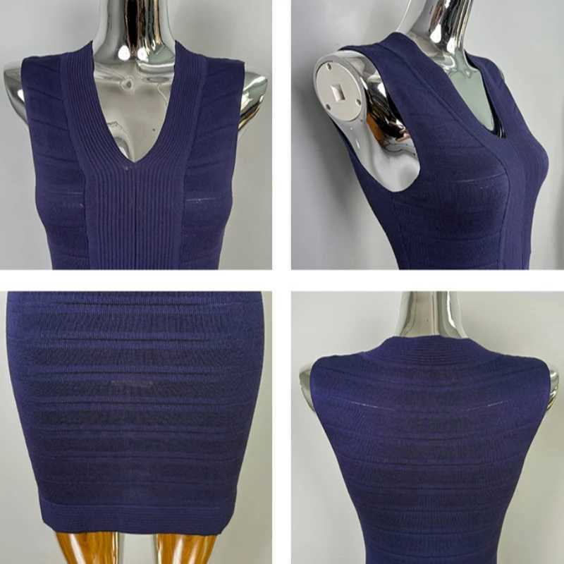 2026 French Style V-Neck Knitted Dresses Sexy Slim Fit Spring Summer Retro Womens Frock Solid Sleeveless Bodycon Mini Dress M260311