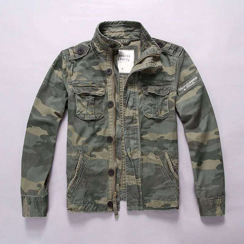 Denim Camouflage Stand Collar Camo Jacket Outwear Overalls Men Winter Thick Pure Cotton Casual Coat XXL 26H0311