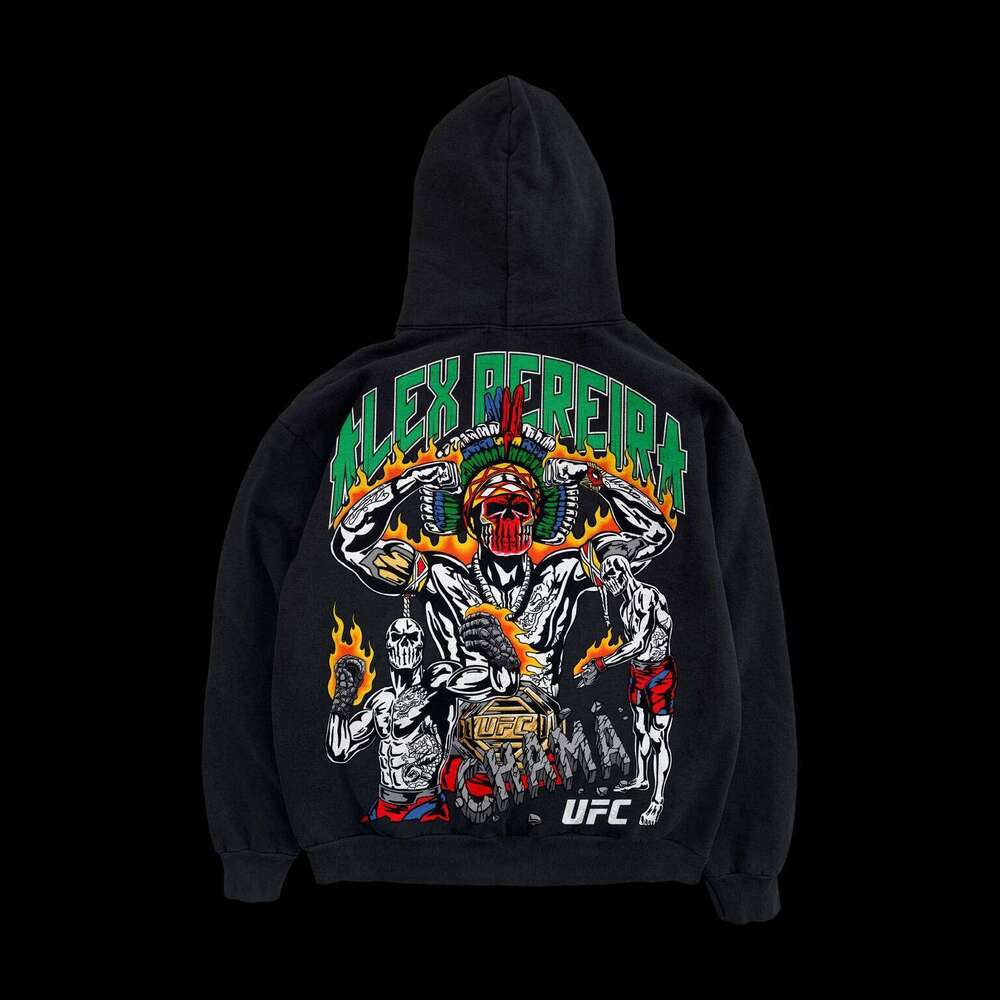 Autumn Winter New UFC Boxer Alex Pereira Black Hoodie Men Oversized Fighting Night Boxing Sweatshirt Breathable Fashion Top C260311
