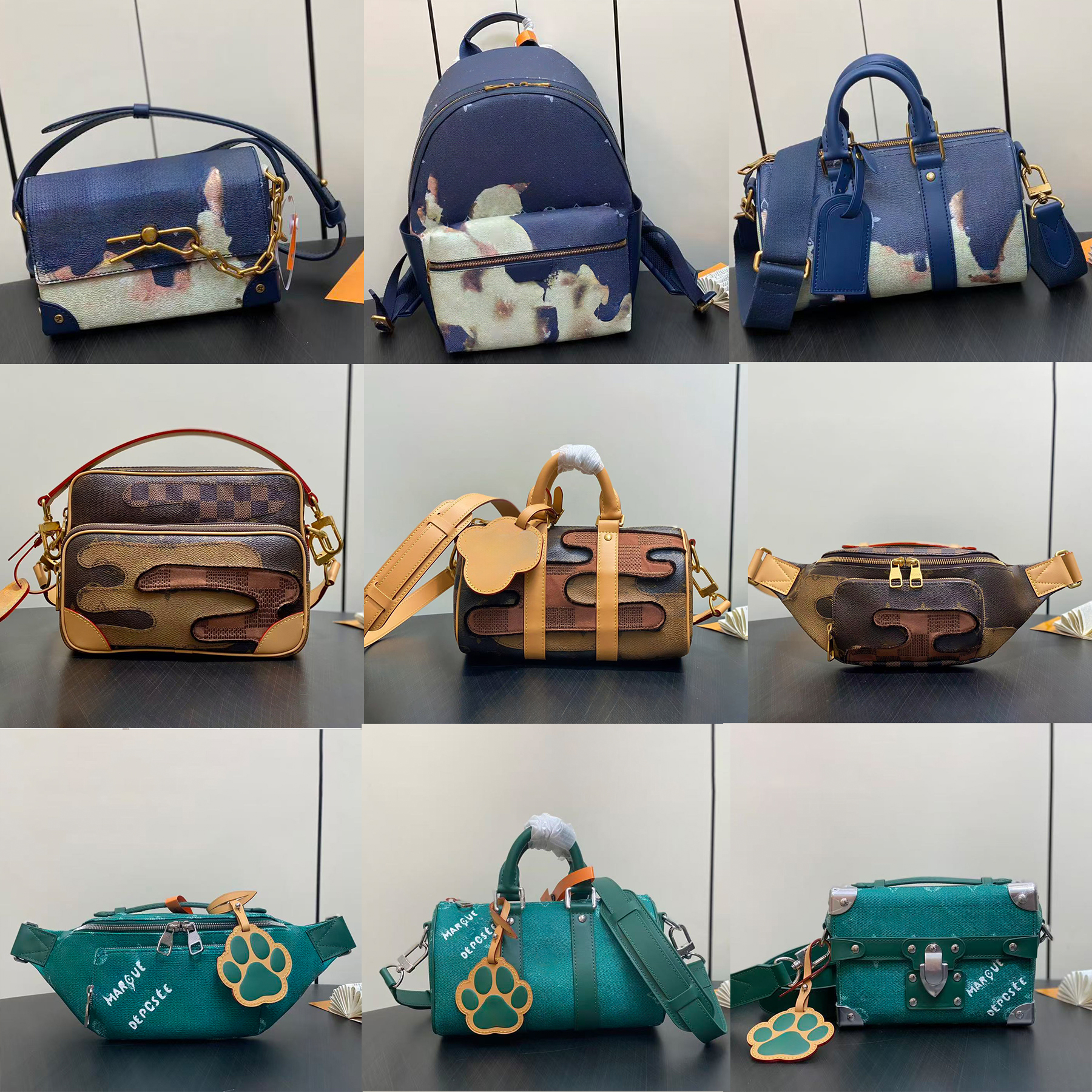 luxury designer bag Mans City Bag Monogram Canvas Tote Bag Green Handbag Luxury Crossbody Shoulder Bag Travel Bag Bum Bag Backpack