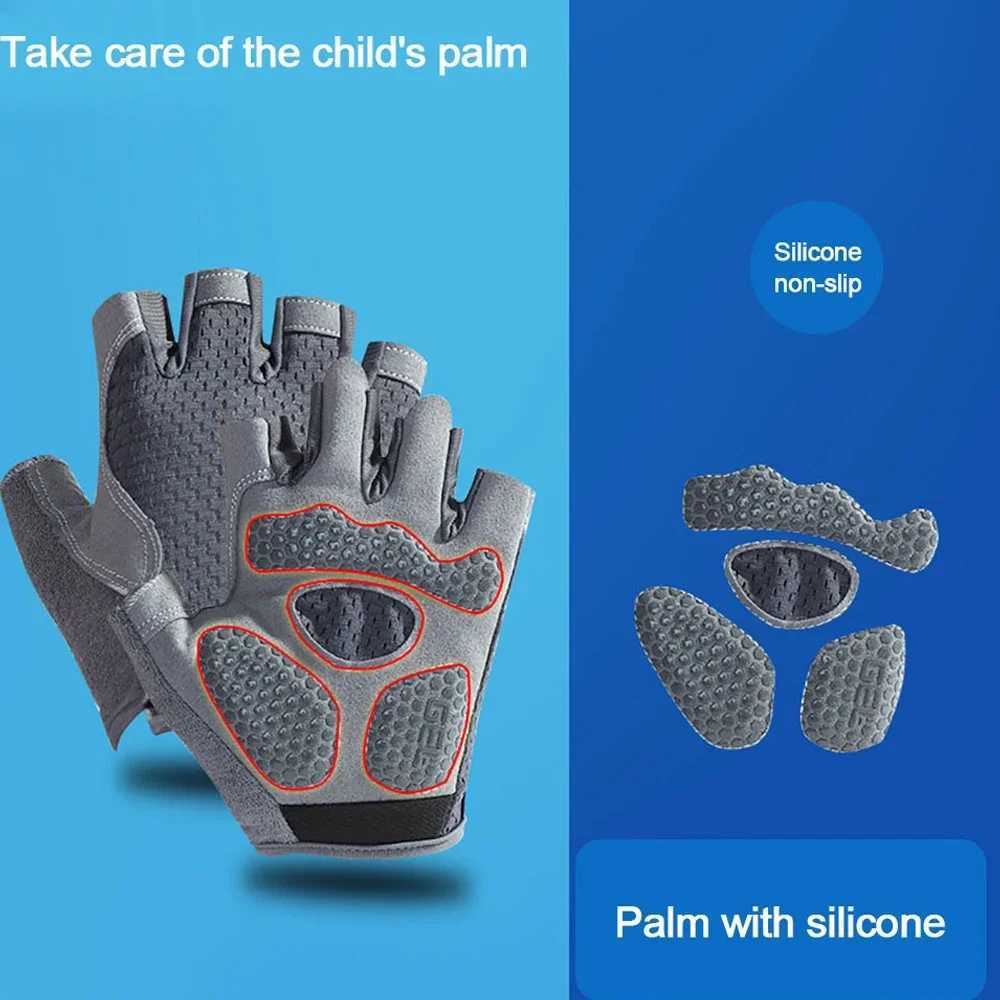 1Pair Kids Half Finger Gloves Boys Girls Cycling Gloves Childrens Gloves for Cycling Riding Camping Fishing Outdoor Sports M260311