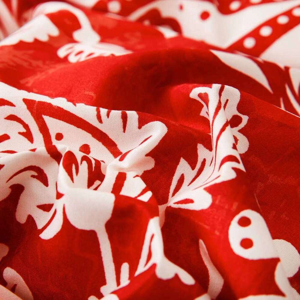 Boho White Paisley Floral Duvet Twin Bohemian Exotic Flower Bedding Set Reversible Red Comforter Cover for Girl Women Room H260311