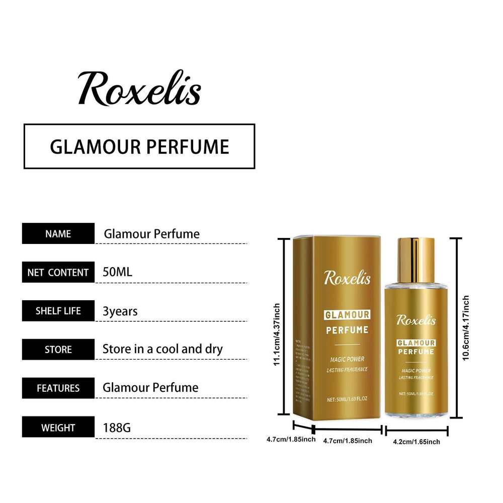 Roxelis 50ml Charming Natural Fresh Dating Atmosphere Lasting Scent Glamour Seduction Cologne Pheromone Perfume Z260311