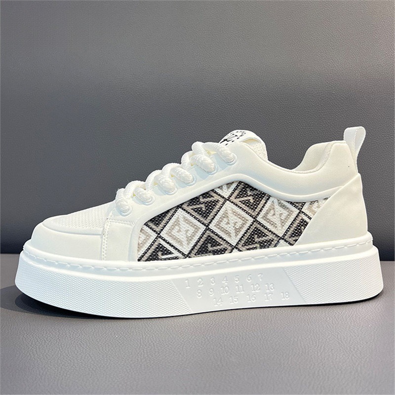 Summer Fashion Style Platform Luxury Casual Sports Shoes For Men New White Breathable Mesh Shoes With High Collar. High-top Style High-quality Breatha