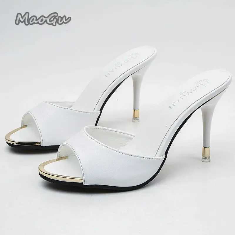 2024 Summer Fashion Thin Heels Shoe Sexy Black Woman Comfortable Sandals Mules Women High Heel Slip-on Shoes K260311