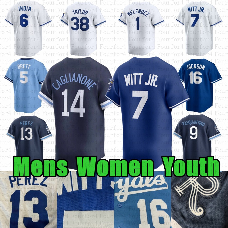 7 Bobby Witt Jr. Baseball Jersey George Brett Salvador Perez Bo Jackson Maikel Garcia Vinnie Pasquantino Cole Ragans Kansas City Jac Caglianone Royal Salvador Perez