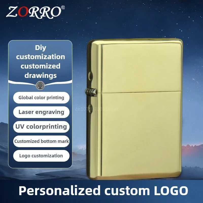 High-end Custom Kerosene Brass Lighter Custom Personalized Design Laser Engraving UV Color Printing N260311