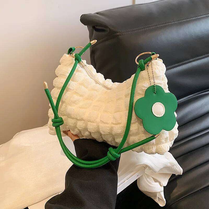 Fashionable Handbag Shoulder Bag with Pendant, Solid Color Knotted Strap Women's Bag, Large Capacity Stylish Cross Body Bags XJ260311