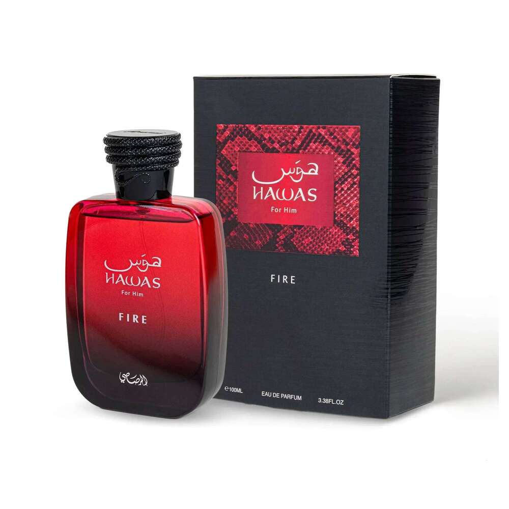 Rasasi Hawas Fire EDP 3.4oz Spicy Amber Long Lasting Cologne, Ideal Gift for Christmas & Thanksgiving Z260311