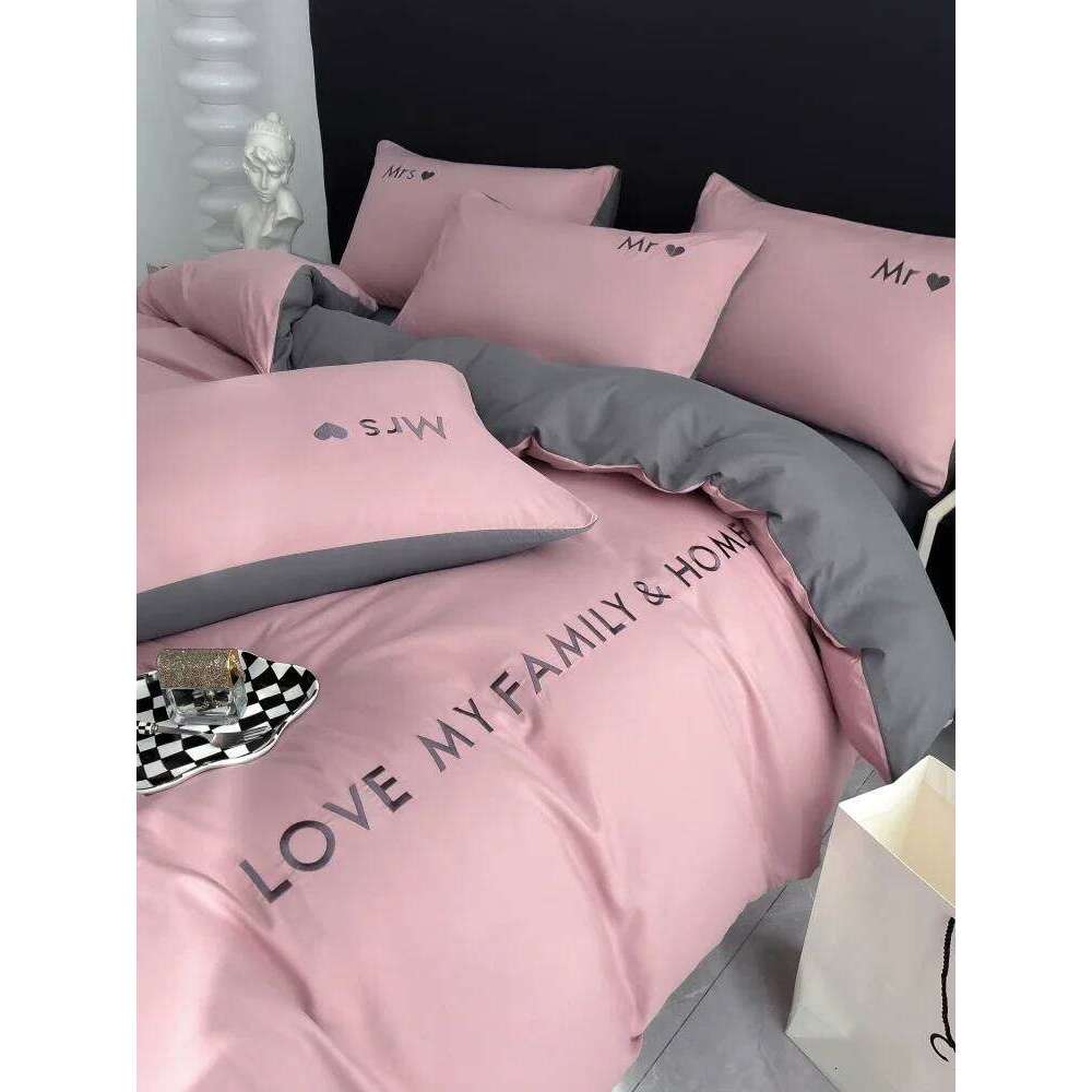 Nordic Egyptian Cotton Bedding Set King Queen Double Twin Size with Sheet Duvet Cover Pillowcases 1/2 People Bed Linens H260311