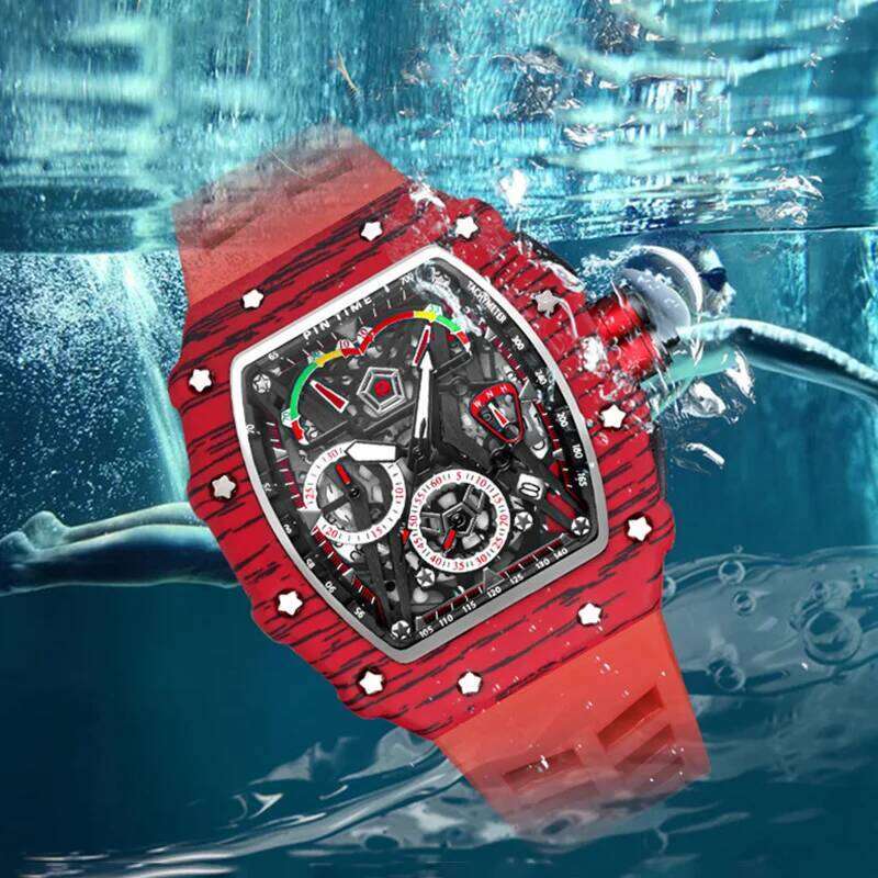 Top Brand Watch Luxury Multifunctional Wristwatch Luminous Waterproof Sports Hip Hop Quartz Watches Clock Relogio Masculino