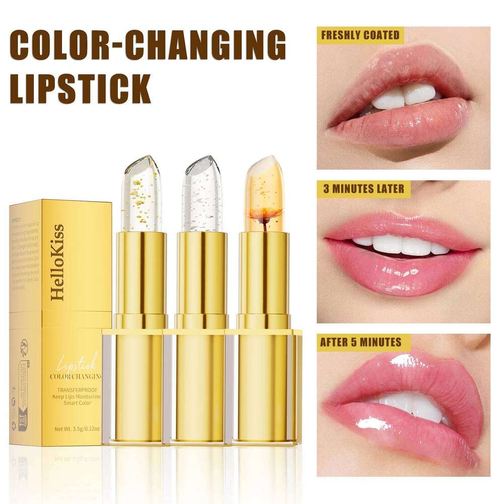 Hellokiss Crystal Color-changing Petal Lipstick for Women Moisturizes long-lasting and non-sticky cup lip balm W260311