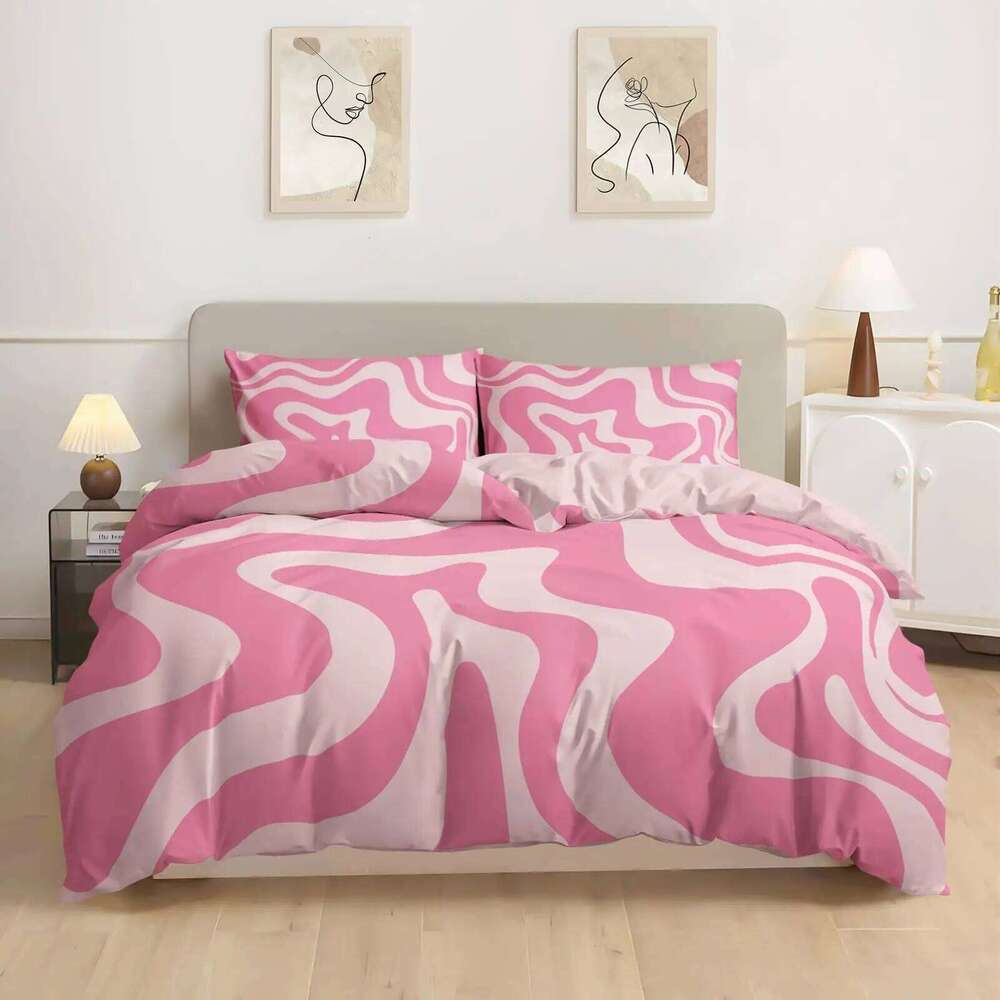 Black White Striped Queen Size Stylish Soft Warm Cover, Suitable For Men and Women Bedroom Duvet Coverset H260311 - view 6