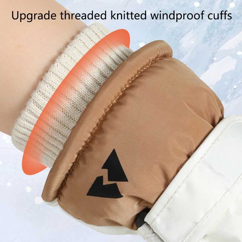 New Women Skiing Gloves Thickened Warm Winter Outdoor Sports Snowboard Accessories Waterproof Ski Gloves Non-slip Cycling Glove M260311