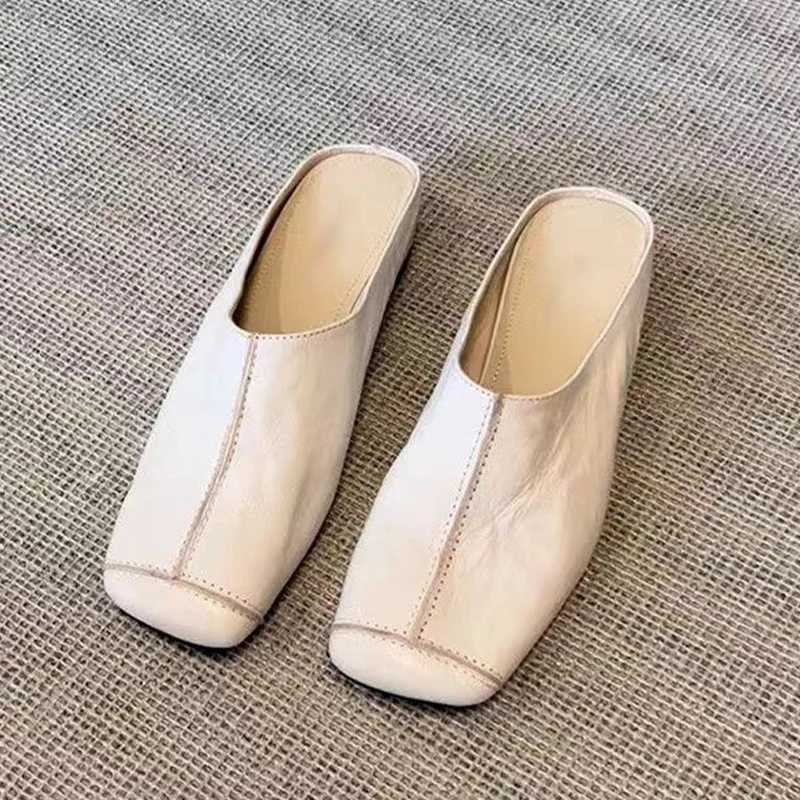 Women Mules Shoes Flats Casual Fashion Square Toe Womens Sandals 2025 Slingback Summer Walking Zapatillas De Mujer K260311