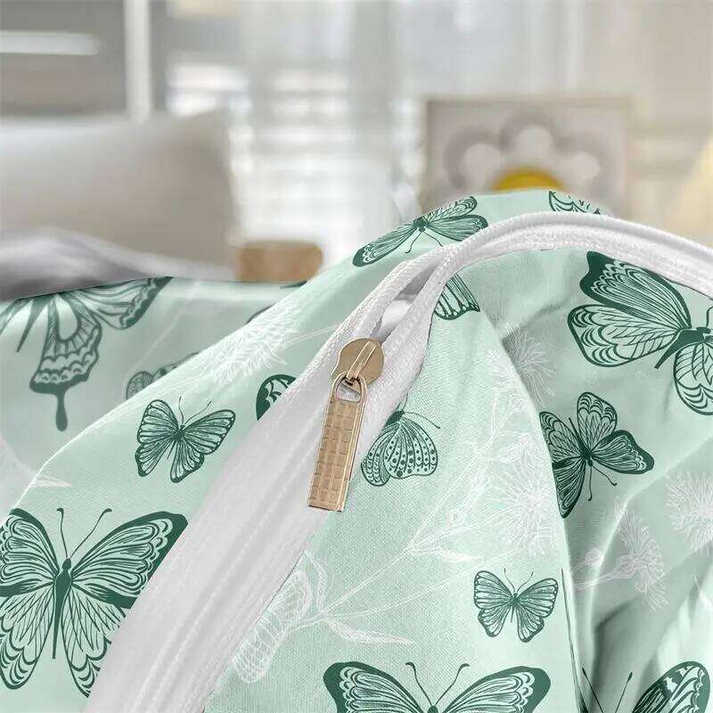3pcs butterfly pattern Brushed Bedding King Size Pillowcase Set Skin Friendly Breathable Duvet Cover Pillowcases H260311
