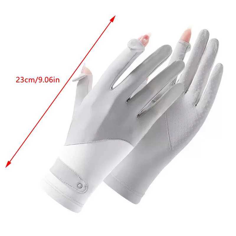 1 Pair Sun Protection Gloves One Size Sunscreen Breathable Anti-UV Cooling Fabric Slip Gloves For Outdoor Cycling Driving M260311