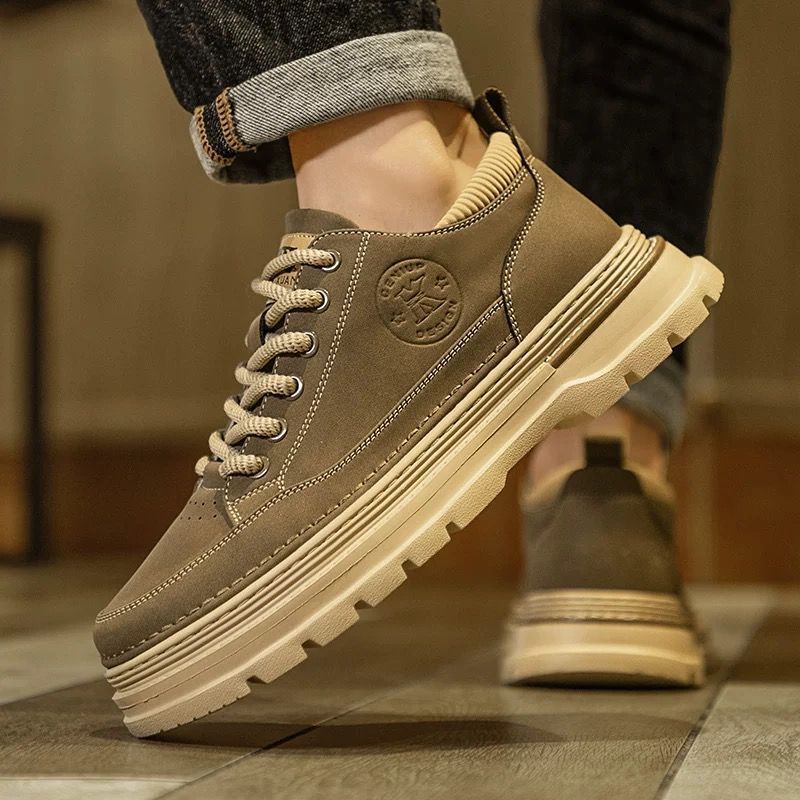 2026 Men's Martin Boots Luxury Shoes High Top Autumn Winter New British Style Retro Mid Top Height Increasing Non-slip Low Top Work Shoes