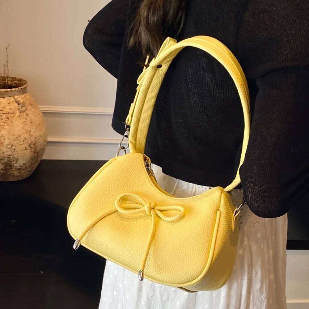 Women Casual Shoulder Bag Solid Color Pu Leather Bucket Female Daily Commuting Underarm Packs Large Capacity Crossbody Bags XJ260311