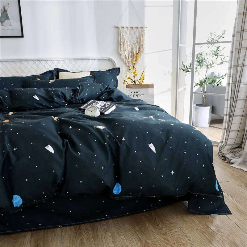 Universe Outer Space Duvet with Zipper Closure, Galaxy Planet Bedding Quilt Cover Set for Teen Kids Boys Girls Adult H260311 - view 4