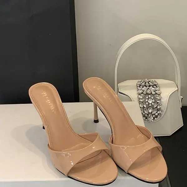 Heeled Footwear Female Slides Women Summer Spring Fashion Round Toe Ladies Thin Heels Sandals Pumps Shoes K260311