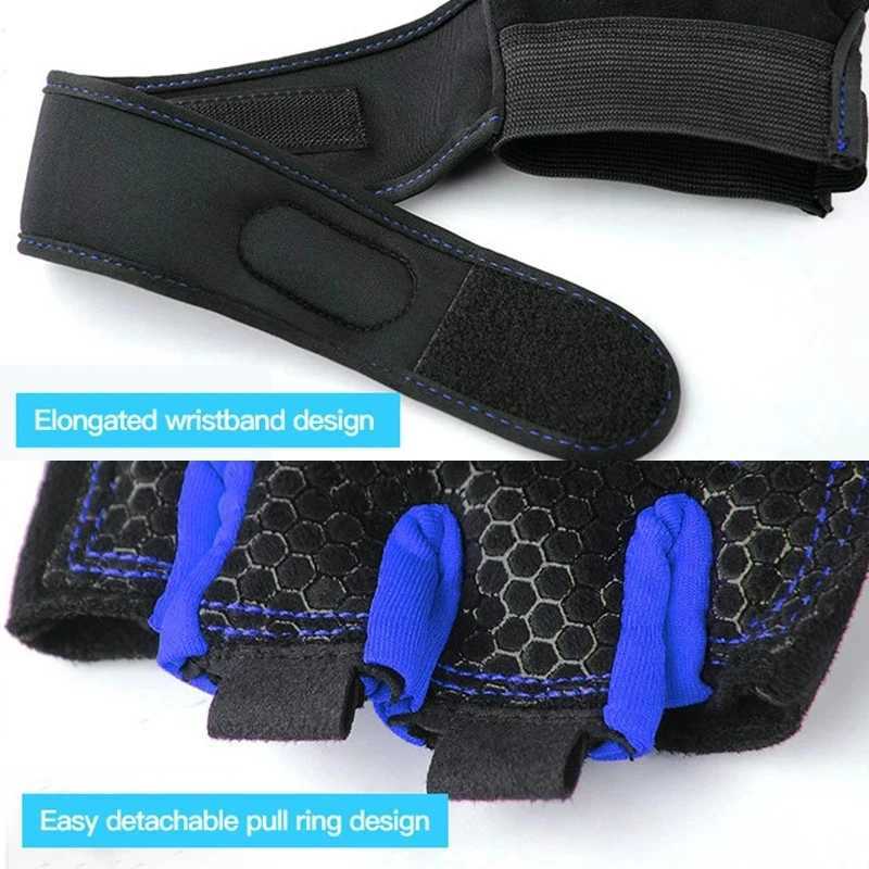 Workout Gym Gloves Men and Women Fitness Half Finger Gloves Wrist Support Exercise Training Fitness Gloves Non-Slip Breathable M260311